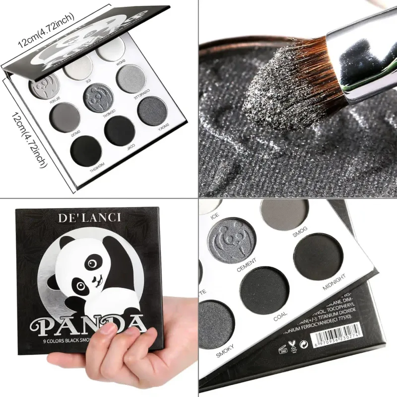 9 Colors Eyeshadow Palette Powder Matte Shimmer Gothic Smoky Punk Blendable High Colors Fine Flash Lasting Eye Makeup — image 5
