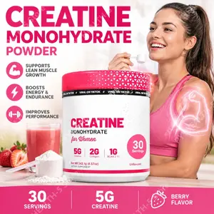 Serbuk Creatine Monohydrate dengan Kolagen Terhidrolisis Menyokong Prestasi Latihan Pemulihan Otot & Tahap Tenaga Tanpa Gula 240g