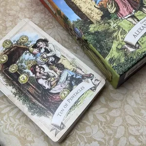 老式塔羅牌雙面浮雕 79 件復古插圖突出清晰的象徵意義裝在硬盒中 12*7 厘米