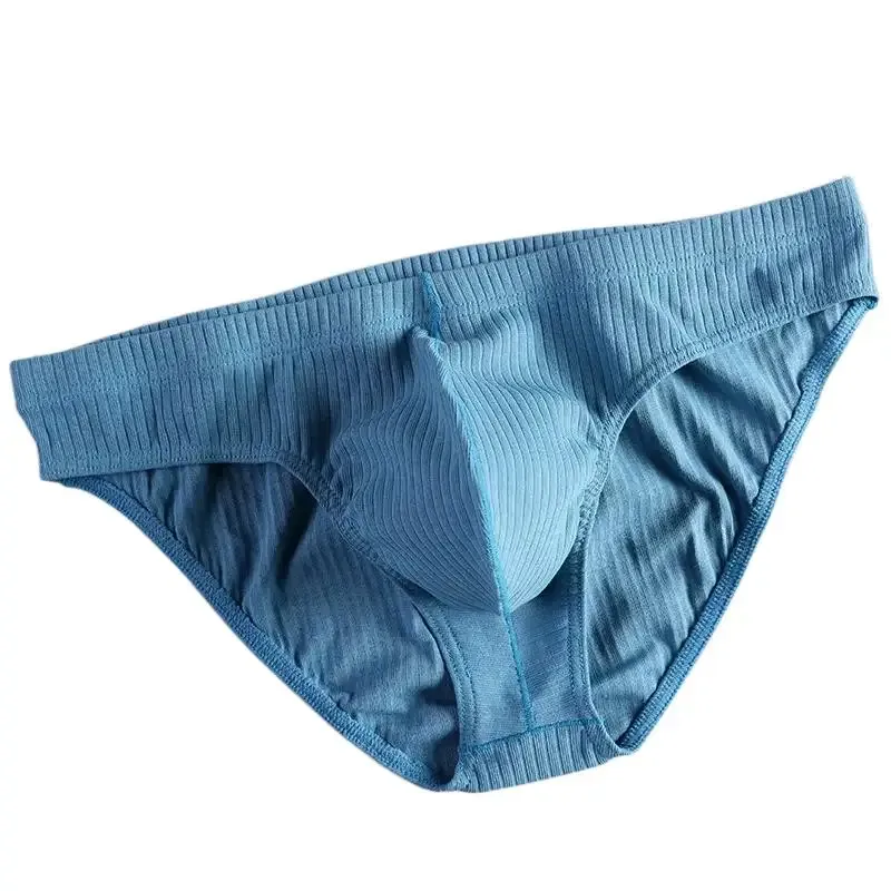 مردانه سکسی کوتاه آجدار نخی تنفسی راحت و راحت جذب عرق لباس زیر ورزشی جوانان کمر کم و کیف محدب زیرشلواری