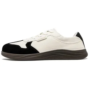 Homens Mulheres Sapatos De Biqueira Larga | Sapatilhas minimalistas de lona de couro artificial, leve, casual, com cadarço, sapato de caminhada