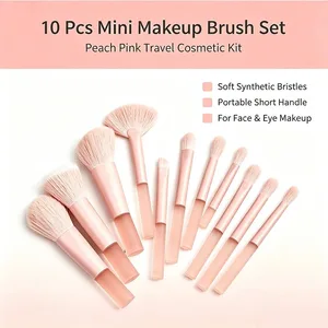 Ensemble de pinceaux de maquillage de voyage, 10 pièces, Mini pinceaux de maquillage, taille voyage, petit fard à paupières, rouge à lèvres, fond de teint, ombre, Contour, Blush