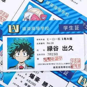1PCS Anime Peripheral My Hero Academia PVC Studentský průkaz Školní potravinový průkaz