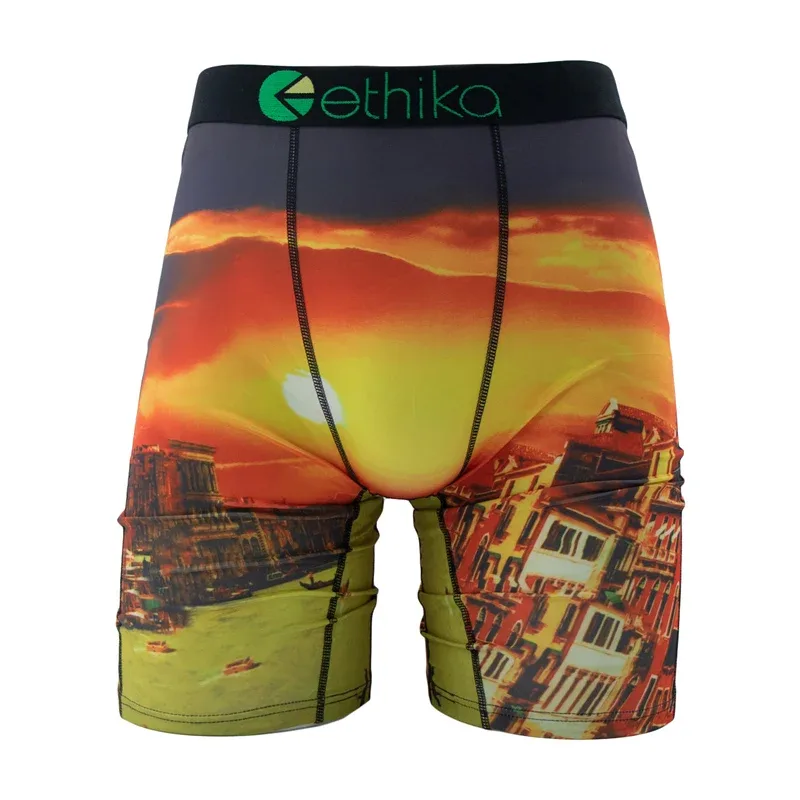 1Pcs Men Underwear Boxers Breathable Mesh Mens Underpants Plus Size Man Swimming Boxer Briefs Summer Sexy Men's Panties
