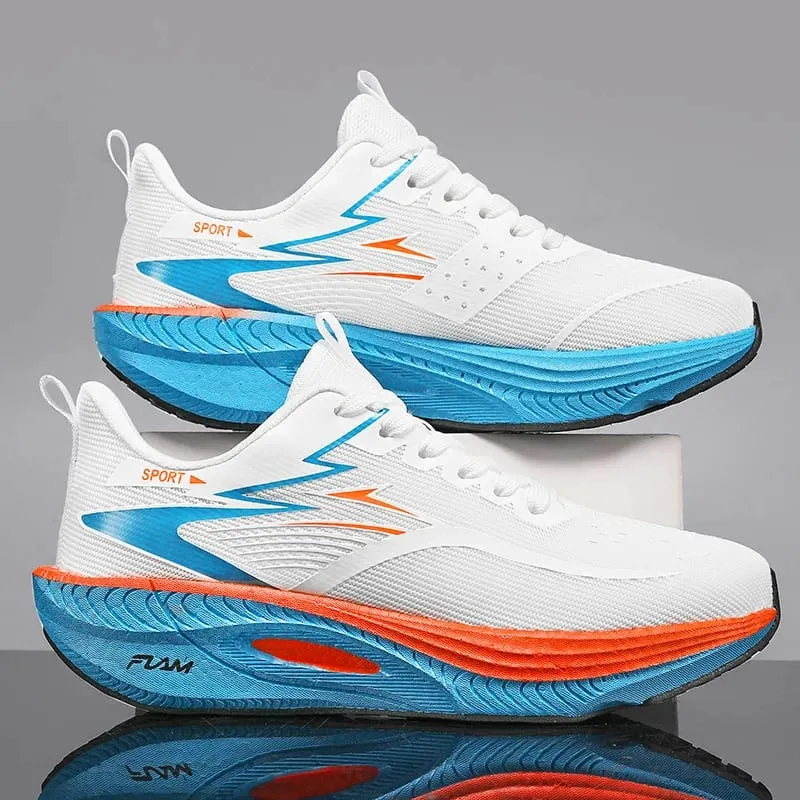 Men Running Shoes Carbon Board Speciality Marathon Sports Breathable Lightweight Women's Comfortable Athletic Nonskid Sneakers