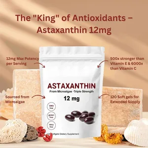 Triple Strength Astaxanthin 12mg - Suplemen Antioksidan Astaxanthin Alami Non-GMO Terverifikasi & Bebas Gluten - 120 Softgels