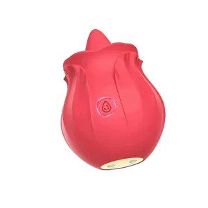 Vibrador em forma de rosa, brinquedo sexual de silicone seguro para o corpo para mulheres, à prova d'água, recarregável, vibrações de várias velocidades, presente adulto discreto