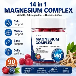 Gomitas de complejo de magnesio Googeer DeepCalm para el apoyo de la calma nocturna con vitamina D3 Zinc Ashwagandha L-teanina 90 gomitas