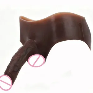 עירום שחור סיליקון גדול ריאליסטי חלול תחתוני תחתוני פין לביש שרוול הפין מאריך מאריך צעצועי מין לגברים