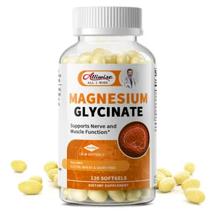 Alliwise Magnesium Glycinate 400mg Mineral Supplement para sa Babae at Mens Natural Sleep Support Bone Health Immunity Mood Support
