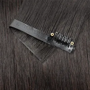 Invisible PU Clip In Human Hair Extension Seamless Tape Weft Thin and Soft Tape Weft 7Pcs/set 12-24inch 100G 120G Clip on Hair