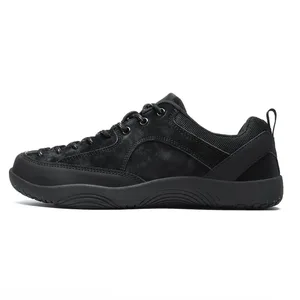 Unissex descalço dedo do pé largo tênis minimalista couro artificial tênis de caminhada rendas até sapatos leves respiráveis