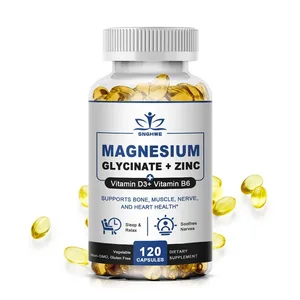 Magnesium at Zinc Capsules para sa Muscle Joint Bone Enzyme at Heart Health Rest & Relaxation Magnesium Glycinate Supplement