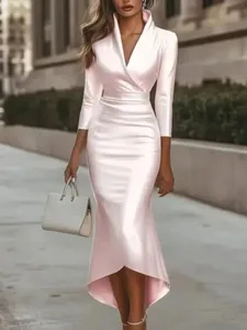 Pakaian Petang Chiffon Lengan Pendek Wanita Pakaian Pesta Wanita Monokromatik Bohemian Panjang Elegan Baru 2022