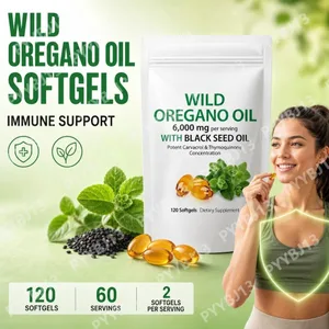 Wild Oregano Oil with Black Seed Oil Softgels 20:1 Oregano Extract with Carvacrol and Thymoquinone Daily Wellness Supplement
