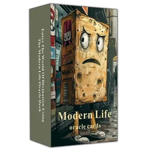 Modern Life Oracle-kortsett 13x8 cm 47 praktiske visdomskort for daglig kaoshåndtering Humoristisk innsiktsfull kortstokk
