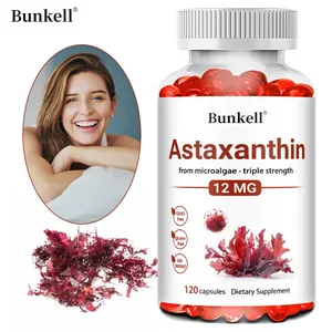 Astaxanthin 12 Mg-Mendukung Kulit Mata dan Kesehatan Sendi Antioksidan Meningkatkan Metabolisme Meningkatkan Kesehatan Kardiovaskular-120 Kapsul