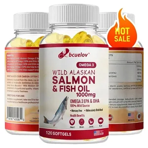 Oli de salmó salvatge d'Alaska - Àcids grassos Omega 3 EPA DHA de peix pur - Admet la funció conjunta, la immunitat dels ulls i la salut del cor.