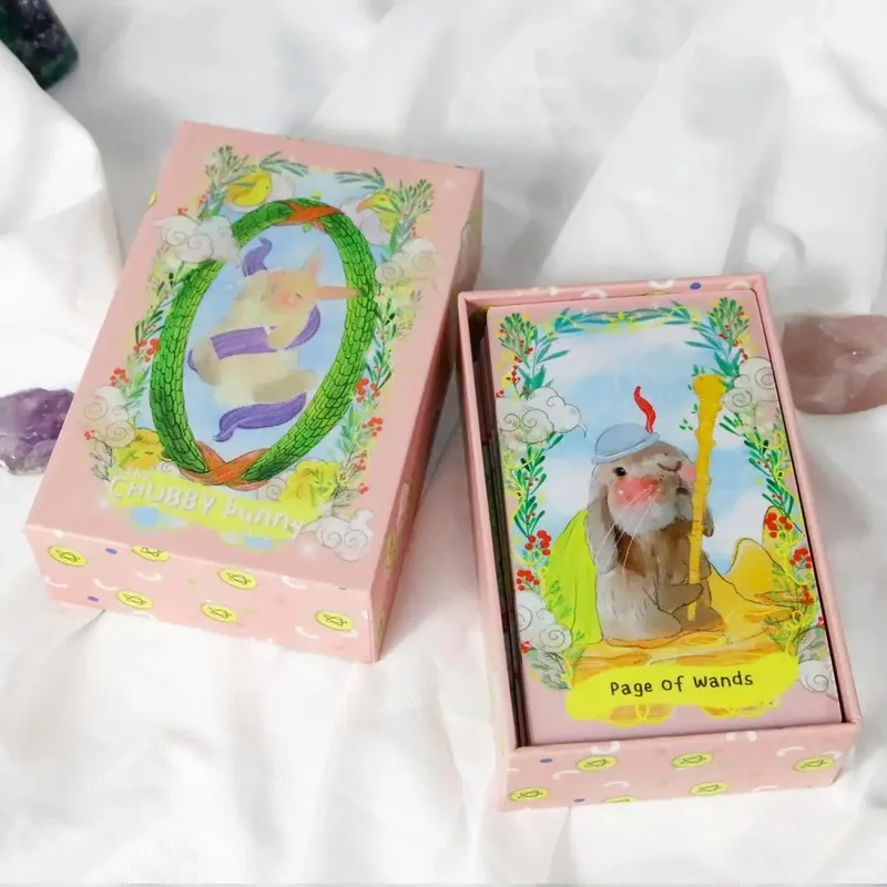 12*7cm Chubby Bunny Tarot A 78-card Deck Featuring Cute Bunnies 2.75 X 4.75'' Packaging Rigid Box