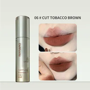 Cappuvini Espresso Matte Lipstick Fluwelen Lipglazuur Waterdicht Langdurige Textuur Gladde Glanzende Make-up Instelling Lipkleur
