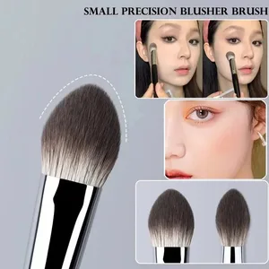 1/2 pçs pêssego coração blush escova em pó blush creme líquido blush pincéis de maquiagem plana pequena precisa blush escova ferramentas de maquiagem