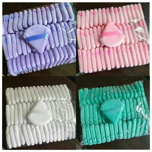 Velkoobchod 50ks Triangle Powder Puff Mini houbička na líčení na obličej Kosmetika Měkká bavlna na pudr na obličej omyvatelná sametová labutěnka na make-up