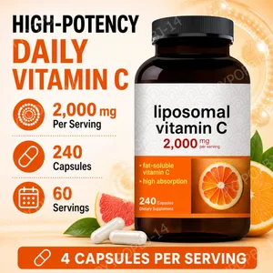 Λιποσωματική Βιταμίνη C 2000 mg Υψηλής Απορρόφησης Λιποδιαλυτές 240 Κάψουλες 60 Μερίδες Μη ΓΤΟ χωρίς γλουτένη