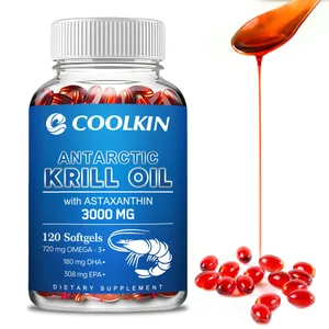 남극 크릴 오일 3000mg - 오메가-3 EPA DHA 아스타잔틴 및 인지질 함유 - 지속 가능한 건강 보조식품