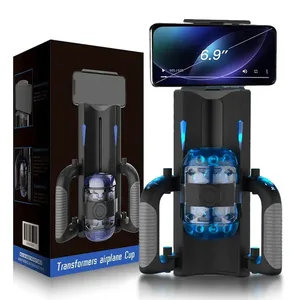 Automatic Handle Masturbator 6-Segment Fixed-point Telescopic Male One-Key Burst Masturbation Cup Trainer Sex Toy for Men