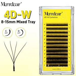 Merrdear 4D W szempilla hosszabbító női 8-15mm vegyes tálca C/D curl műszempilla 4D W alakú szempilla természetes napi smink