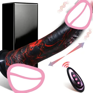 Luksuriøs Field Realistic Dildo Teleskopisk Vibrerende Roterende Vibrator Big Penis Penetration Anal Plug Pik Sexlegetøj til kvinder