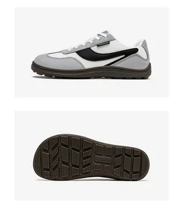 Sapatos descalços largos das mulheres dos homens zero gota tênis minimalistas malha de couro artificial retro sapatos de caminhada