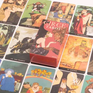Circe Tarot 78 Cards with Instruction جزوه سرنوشت فال کارت تاروت فال بازی با ورق مهمانی بازی رومیزی 10.3*6cm