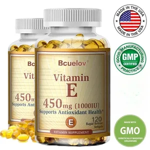 Bcuelov Vitamin E 1000 IE 450 mg – zur Unterstützung der Haut, Haare, Durchblutung, Gesundheit und des Immunsystems – antioxidative Ergänzung