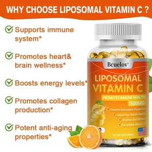 Capsule lipozomale de vitamina C - antioxidant puternic susține sănătatea pielii Antioxidant anti-îmbătrânire și îmbunătățește imunitatea