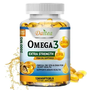 Daitea Omega 3 Fish Oil – EPA & DHA 2000 Mg – 60/120 Capsules – ஒட்டுமொத்த ஆரோக்கியம் மற்றும் நோயெதிர்ப்பு ஆதரவு GMO அல்லாத பசையம் இலவசம்