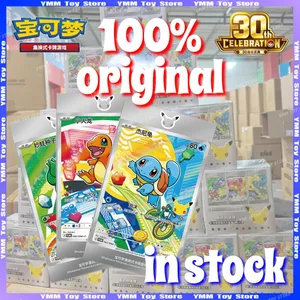 Hot 100% Official Pokemon 30th Anniversary Box Set Pinasimpleng Chinese PTCG Gem Pack Original Partners Special Illustration Card