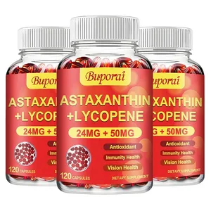 Astaxanthine + Lycopène Softgels - L'antioxydant soutient la santé de la peau des yeux du cœur et de la prostate et améliore la fonction immunitaire