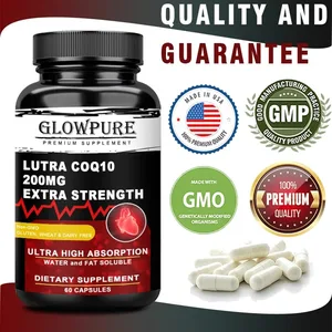 Coenzima Q10 com vitamina E - suplemento de saúde cardíaca para energia, pressão arterial e suporte antioxidante