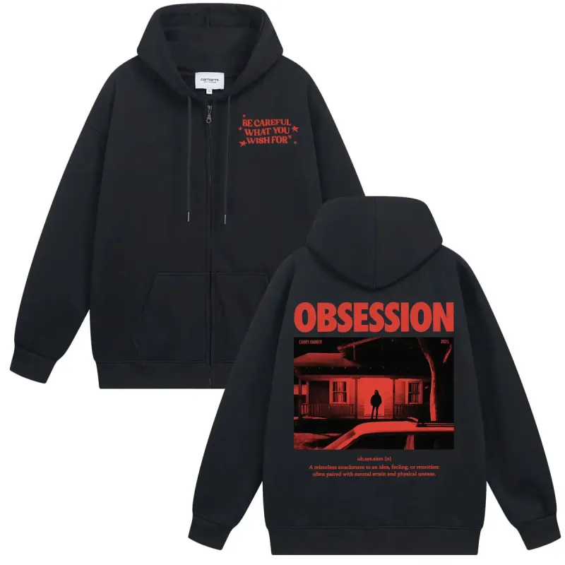2026 Movie Obsession Sweatshirt Jacket Coats One Wish Willow Mag-ingat Kung Ano ang Gusto Mo para sa Mata Fashion ng Lalaki Retro Zip Up Hoodies