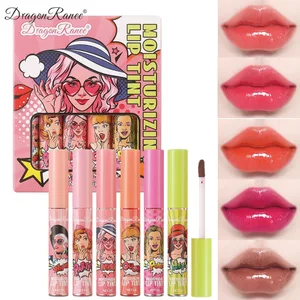 O conjunto de brilho labial com 6 unidades é fácil de colorir e não desbota. É obrigatório para iniciantes com brilho labial e férias