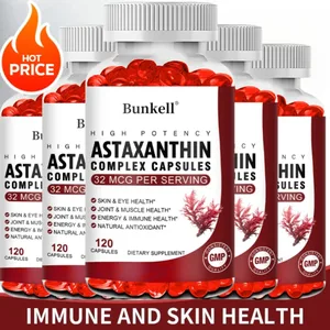 Minyak Krill Antartika 120mg Kapsul Astaxanthin 32mcg(EPA DHA) Menyokong Imuniti Sendi dan Kulit Kesihatan Kardiovaskular