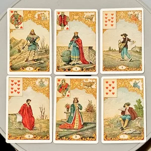 Traditional Cartomancy Cards 9*6cm Vintage Antique Destiny Fortune Telling Cards 32-Card Oracle Deck Le Jeu Du Destin Antique