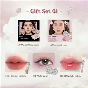 Flower Knows Make-up-Set, komplettes professionelles Make-up-Geschenkset, Meerjungfrauen-Lidschatten, Engels-Highlight, Schwanen-Lippenstift, 5-teiliges Set