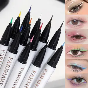 Crema de ochi lichid mat turcoaz Crema de ochi ultra fin, negru, alb, rezistent la apa, usor de colorat, curcubeu, creion de ochi colorat, machiaj pentru ochi