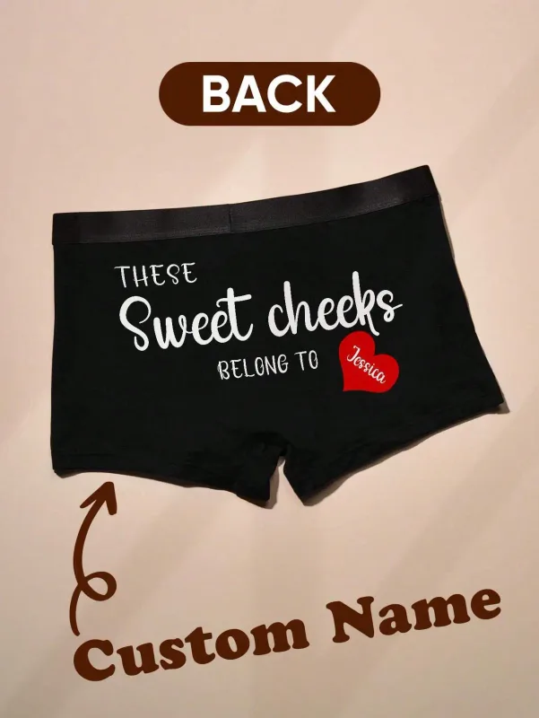 Aangepaste naam boxers voor mannen gepersonaliseerde katoenen boxershorts met naam op de rug cadeau voor hem man vriend verjaardag Valentijn