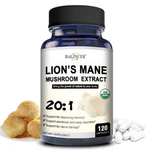 Lion's Mane - Memoria nootropică a creierului și întărește sistemul imunitar și ameliorarea stresului Dispoziția și sănătatea somnului Combate stresul Non-OMG