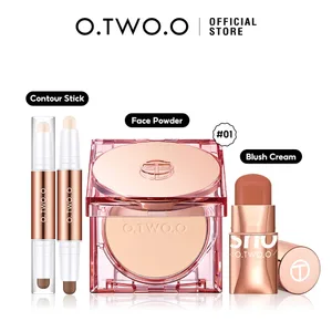 O.TWO.O Face Makeup Set Foundation Cream Brush Concealer Moisturiz Smooth Vattentät Full täckning Långvarig ansiktsmakeup