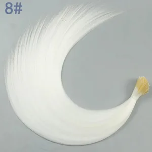 50 Strands/Pack Synthetic Colored I-Tip Stick Hair Extensions Straight Hair 16 Inch For Women High Temperature Fiber Hairpieces