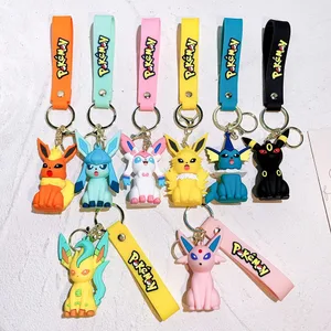 40 Style Wholesale Anime Pokémon Pikachu Eveen Keychain Cartoon Cute Charizard Keyring Student Backpack Car Key Chain Mga Regalo